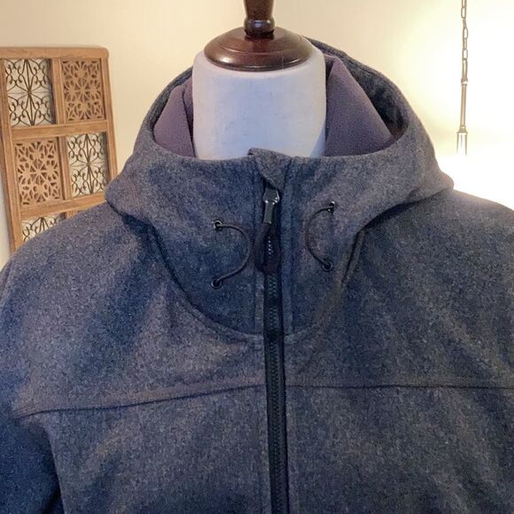 ADIDAS Outdoor Full Zip Fleece Lined Jacket with Hood Gray M NWOT - Picture 4 of 9